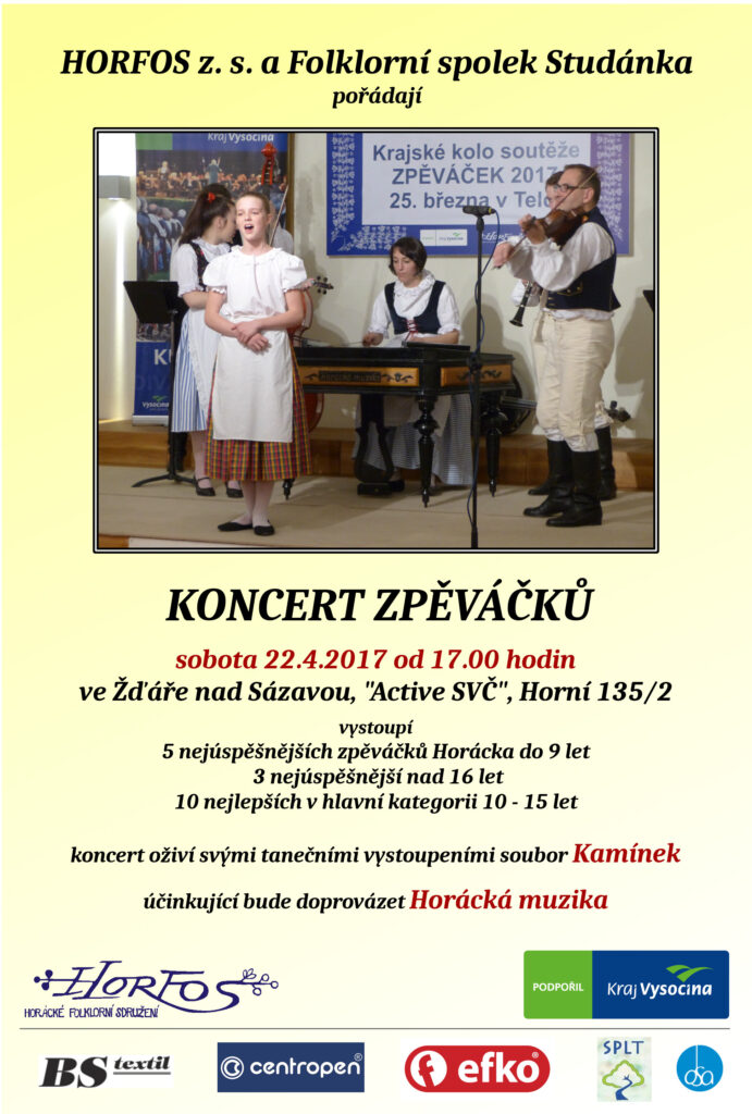 Koncert vítězů soutěže Zpěváček 2017 - Horácko